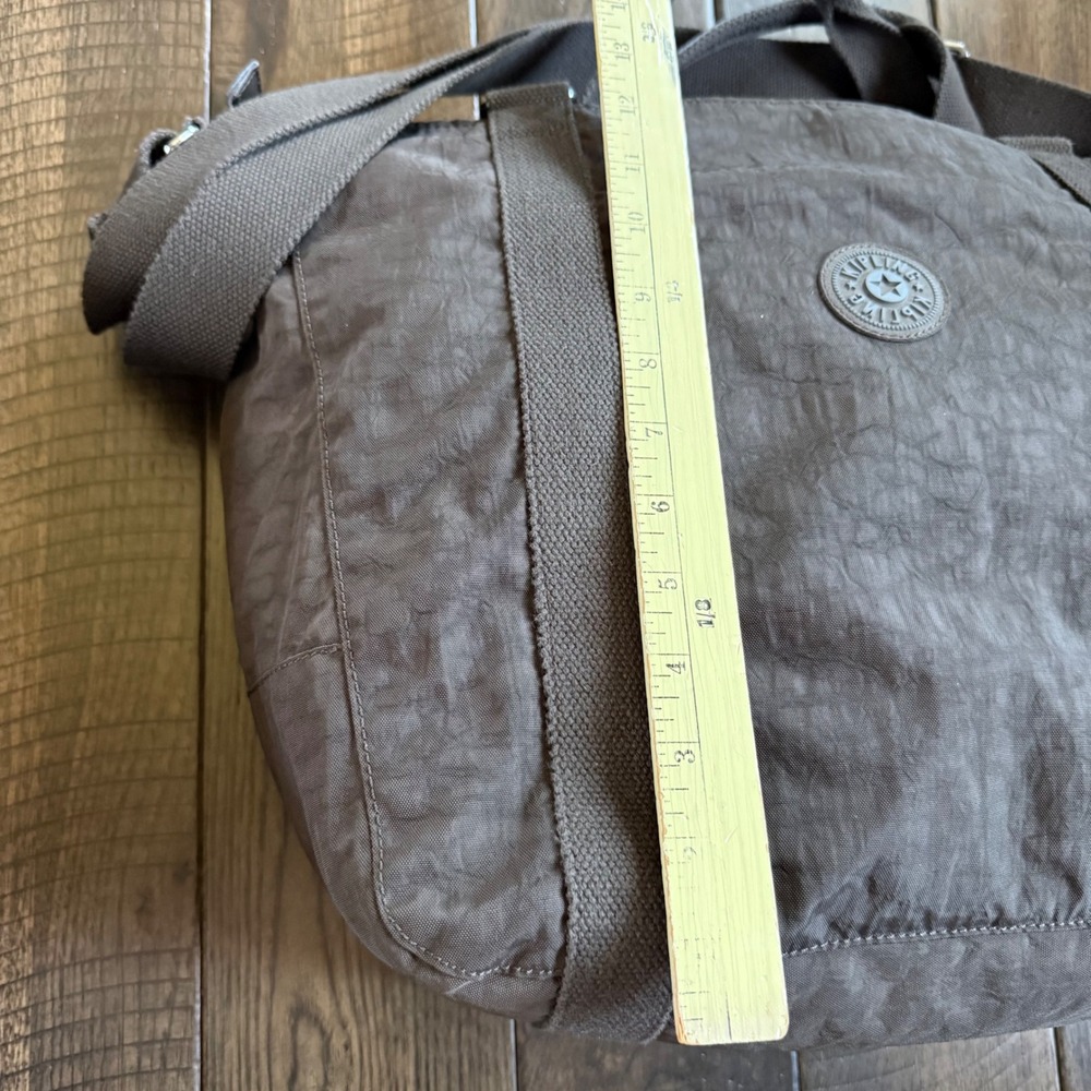 Kipling Asseni Medium Tote Bag Espresso Brown‎ Crinkle Nylon Crossbody Handbag - Picture 4 of 8